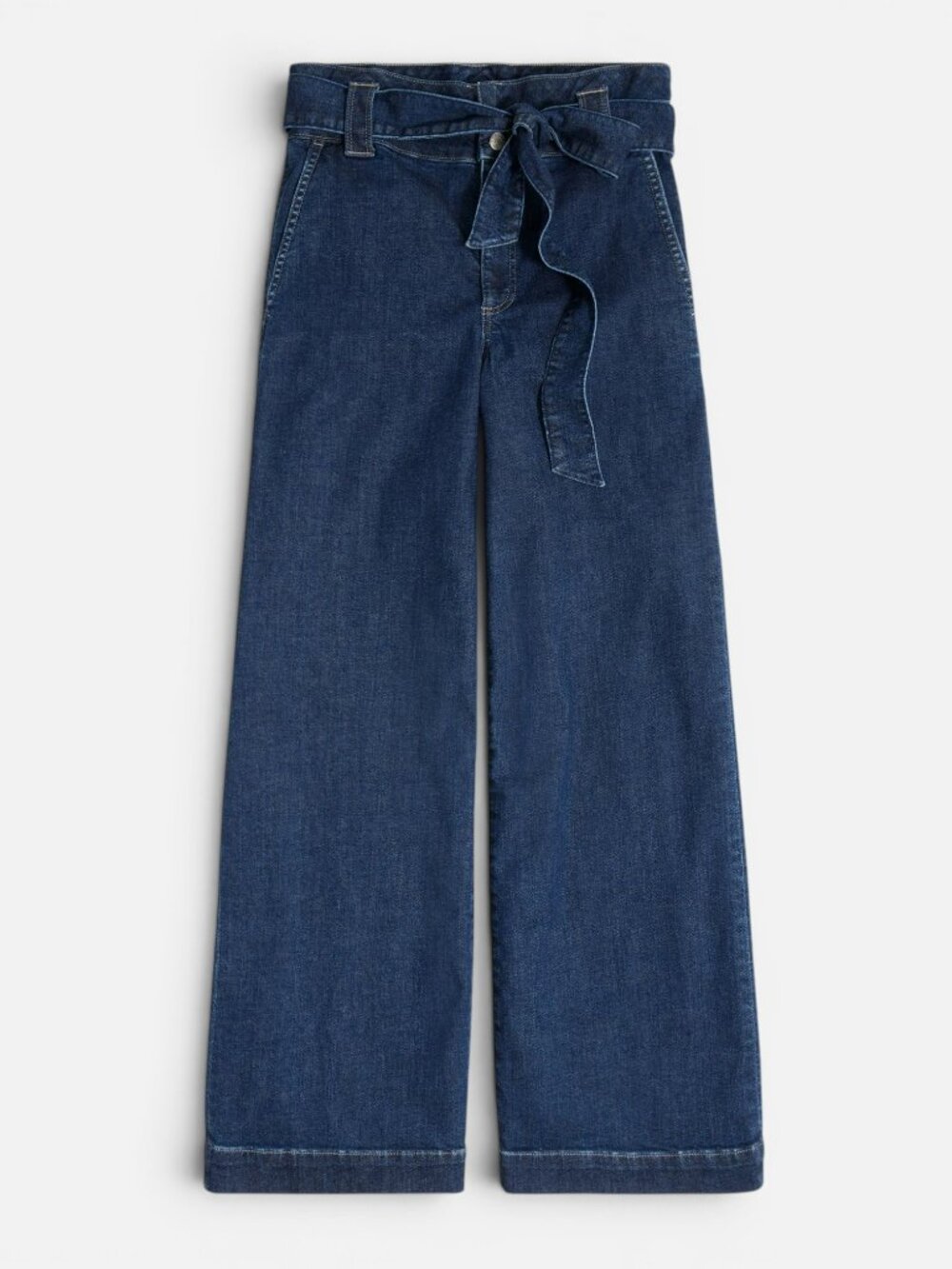 J.Crew High Rise Trouser Jean Paper Bag Wide Leg Denim T35 Tall Dark Wash NWT